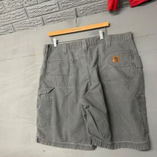 Carhartt Mens Gray Canvas Carpenter Shorts Relaxed Fit Workwear Size 40 B147 GRA