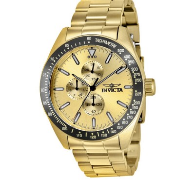 Men s Invicta Aviator Multifunction / Gold Watch.