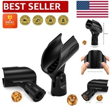 Universal Microphone Clip Holders 2-Pack with Anti-Slip Design for Stability