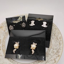 3 Pair Sterling Silver Children's Post Earrings.