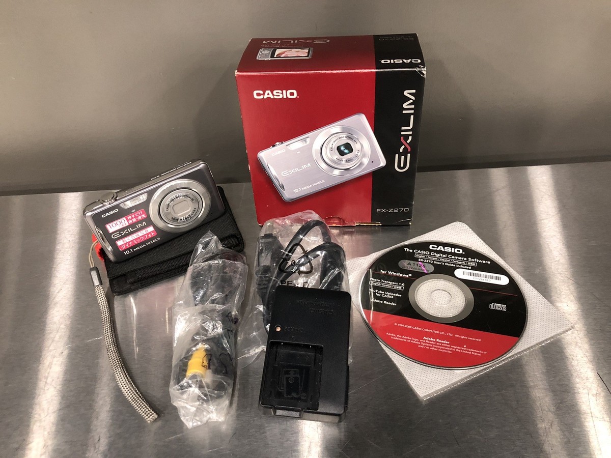 Casio Digital Camera EXILIM EX-Z270 Silver 10.1 MP COMPLETE
