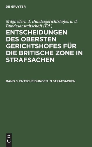 Entscheidungen in Strafsachen (Hardback)