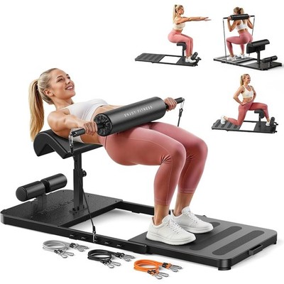 Hip Thrust Machine for Home Gym, Glute Workout Equipment with Padded Barbell Bar