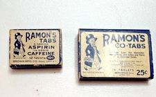 2ANTIQUE RAMON'S C0-TABS+ THE LITTLE DOCTOR PAPER BOX MEDICINE LE ROY N.Y. EMPTY