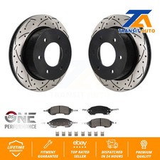 Rear Coated Drilled Slotted Disc Brake Rotor And Ceramic Pad Kit For Ford Bronco