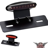LED RüCklicht Bremslicht + Kennzeichenhalter Custom Chopper Cruiser Schwarz E-Nr