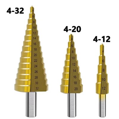 Stufenbohrer Set Metall Holz Kunststoff 6-tlg Titan beschichtet