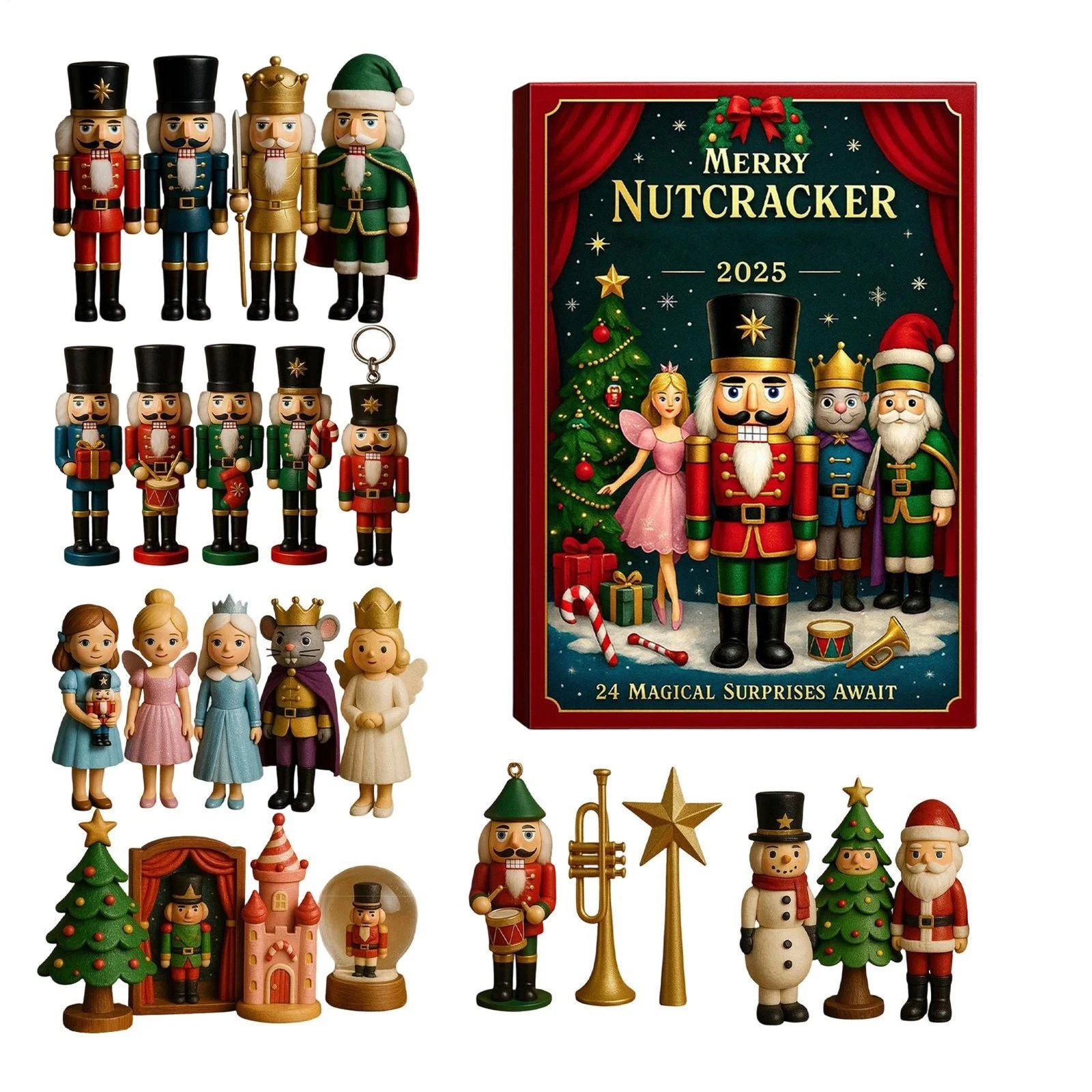 Merry Nutcracker Advent Calendar 2025 24-Day Christmas Countdown Calendar..