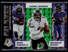 2020 Panini Mosaic #FF2  Brown / Lamar Jackson / Ingram Flea Flicker Prizm 0602F