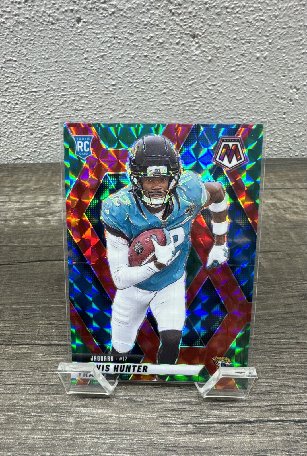2025 Panini Mosaic Rookies Travis Hunter 301 Choice Red & Green Mosaic Prizm RC