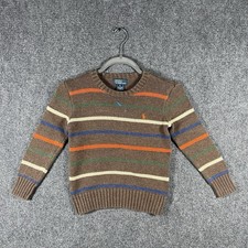 Vintage Polo Ralph Lauren Sweater Brown Stripes Kids Size 6 1262