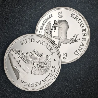 2022 2020 South Africa 1 oz 999 Silver Krugerrand Coin Brilliant Uncirculated - Image 1 of 4