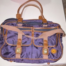 dvf Purple Brown Duffle Bag Adjustable Straps Carry On Soft Case