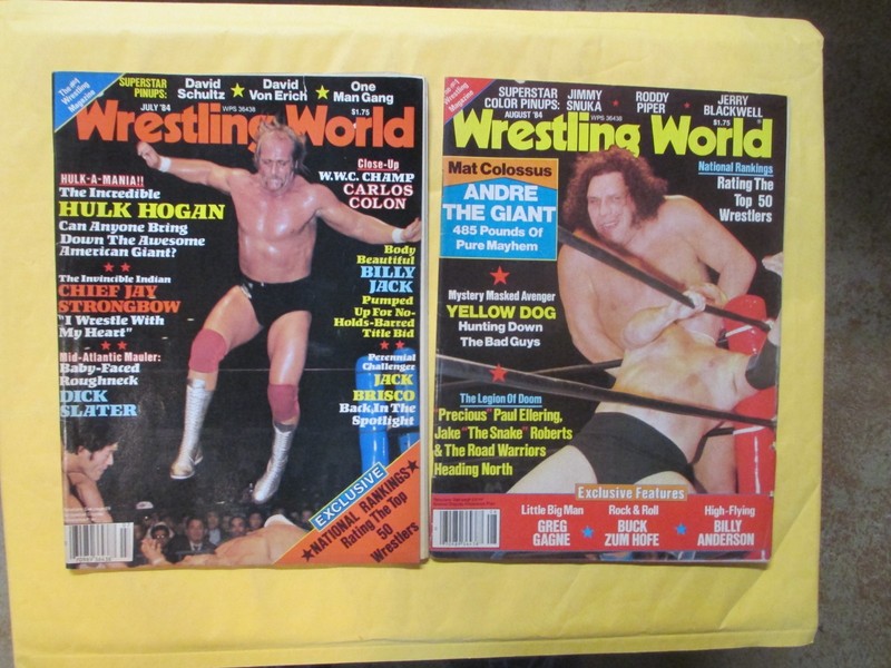 WRESTLING WORLD MAGAZINE JULY & AUG. 1984 HULK HOGAN + ANDRE THE GIANT COVERS