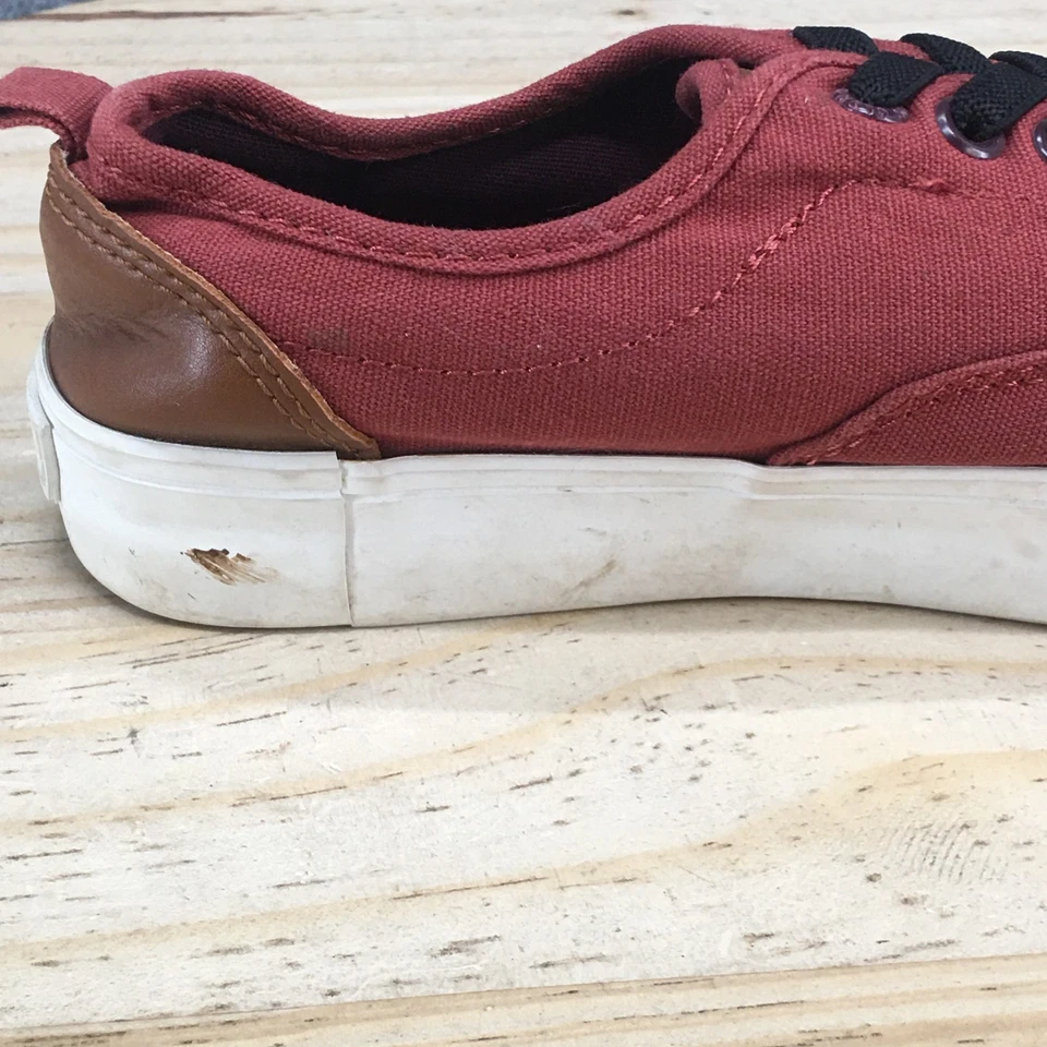 Zapatos Antiguos Azul Marino Juveniles 1 Informales Tenis Tierra Rojo Lona Con Cordones Parte Superior Baja Comodidad Foto 3 de 4