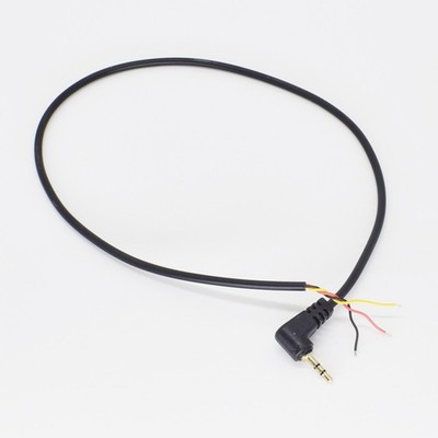 50pcs 40cm Right Angle Gold 2.5mm 3/32'' Stereo Male Audio Solder DIY Cable Black