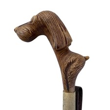 Vintage Wooden Carved Dog Shoe Horn 23.5   Bloodhound Terrier