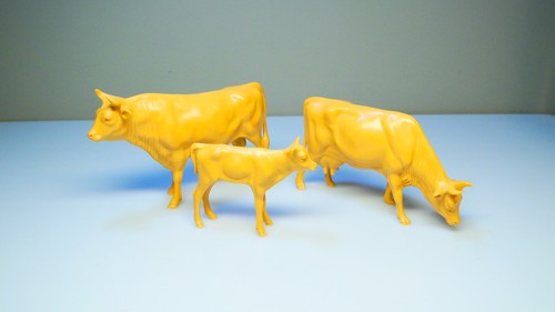 Vintage Hartland Plastics Jersey Cow, Bull & Calf Farm Animals