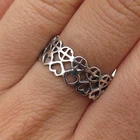 925 Sterling Silver Vintage Heart & Cross All Around Band Ring Size 8.25