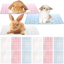 Lyellfe 12 Pack Plastic Rabbit Cage Mat, Durable Floor Mat with Snap...