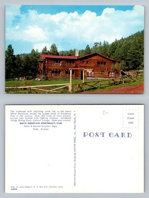Greer AZ-Arizona, White Mountain Sportsman s Club Ranch Scene Vintage Postcard