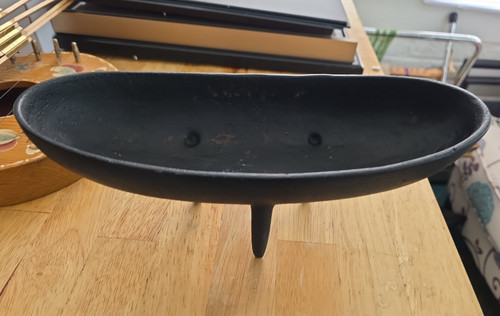 Vtg Japanese Cast Iron Ikebana Planter Tripod 3 Footed Bowl Mid Century Modern