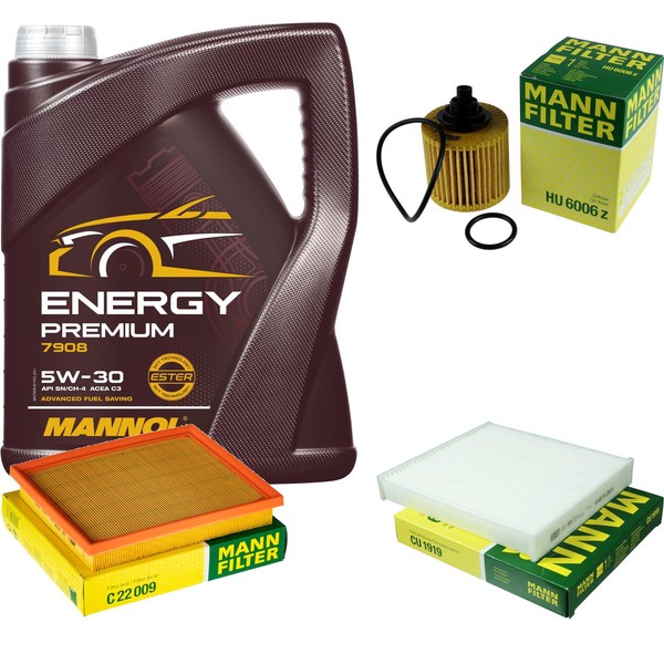 Mann Inspektionspaket 5L Mannol Energy Premium 5W-30 FüR Toyota Auris 1.8 Hybrid-image