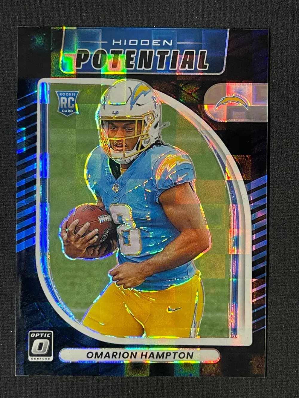 2025 Panini Optic Black Pandora Hidden Potential RC #9 Omarion Hampton /149 YT92
