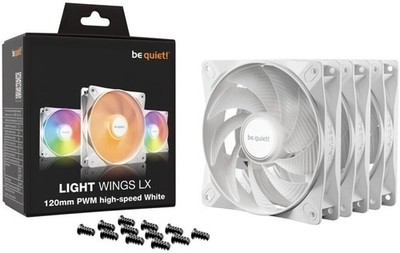 BeQuiet LIGHT WINGS LX 120mm PWM high-speed White Triple-Pack PC-Gehäuse-Lüft...