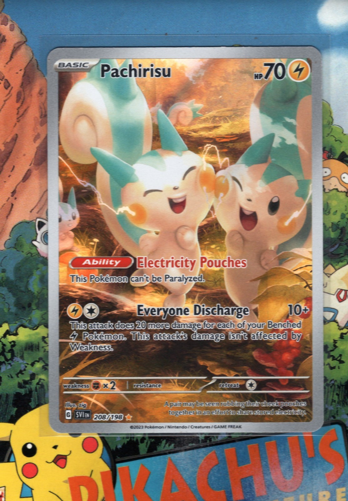Pokémon TCG Pachirisu 208/198 Scarlet & Violet Base Set Illustration Rare NM/M