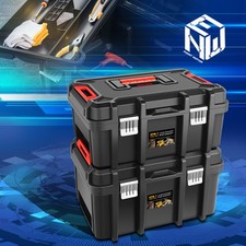 2x Large Tool Box Lockable Organizer Storage Set For Workshop Garage Household