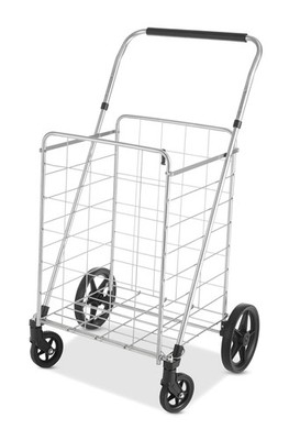 WHITMOR CART WITH ADJUSTABLE HEIGHT HANDLE 6318-7617 - SILVER/BLACK