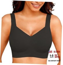 Jelly Bras for Women No Underwire Minimizer Bra Wireless Large Black