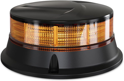Amber Beacon Light 4.2Inch, Flashing Safety Warning Lights Permanent/Magnet Moun