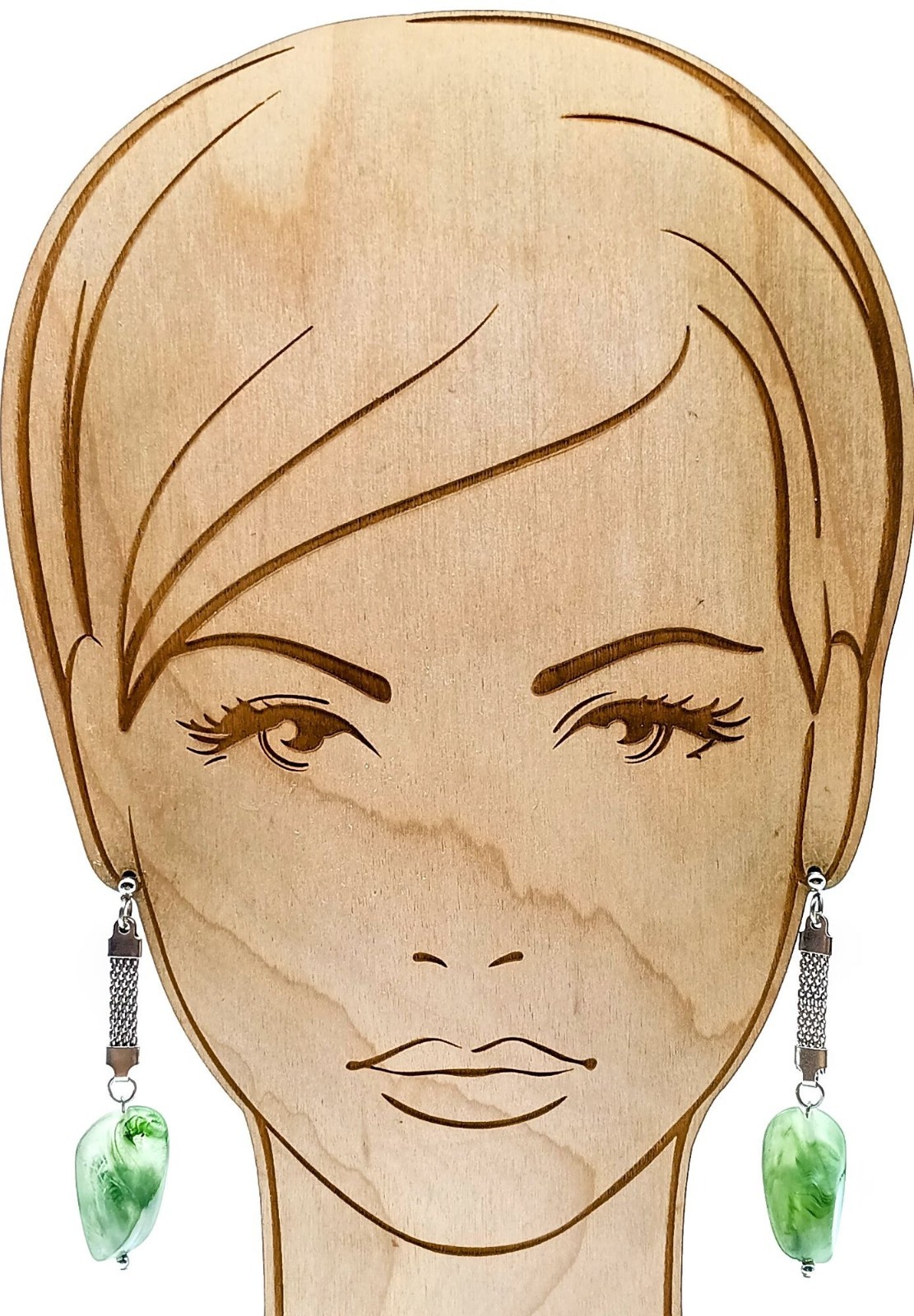 Unique Mesh Dangle Earrings, Silver Tone Vintage … - image 3