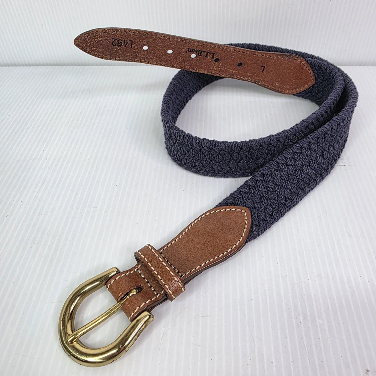 Vintage L.L.Bean Black Leather Beaded Belt Sz L Brass Buckle Western Boho Unisex Leather Beaded 28 Size Belts for Women for sale | eBay main image 4
