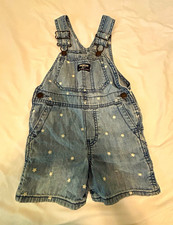 OshKosh Bgosh 2T Blue Denim Star Shortalls Ov...