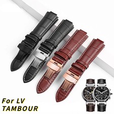 Leather Watch Strap Band for Louis Vuitton Tambour Q1121 Q114k 18x10mm 21x12mm