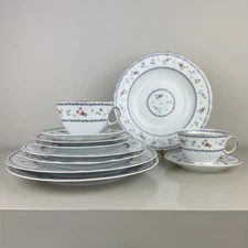 Set Of 2 - 5 Place Setting Bernardaud Limoges France ATROIS BLEU + Soup Bowl