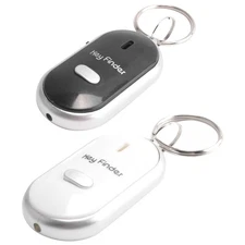 2pcs Whistle Lost Key  Flashing Beeping Locator Remote Keychain LED  M4I25022