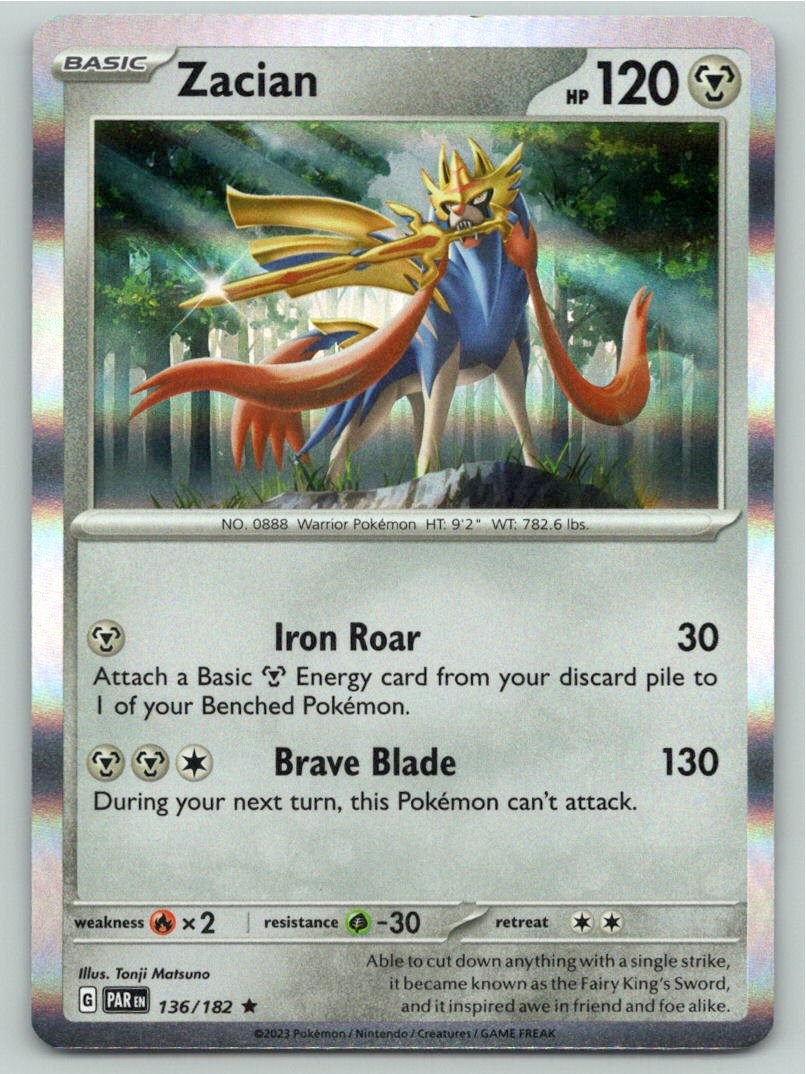 2023 POKEMON ZACIAN PARADOX RIFT 136/182 HOLO R NM A79544 FREE S&H