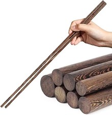 6 Pairs 16In Extra Long Cooking Chopsticks,For Hotpot, Made of Natural Wood, Reu