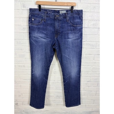 AG Adriano Goldschmied Everett Slim Straight Mens 36x33 Blue Denim Jeans