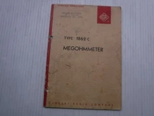 General Radio Company Type 1862-C Operating Instructions 1862-0100-J
