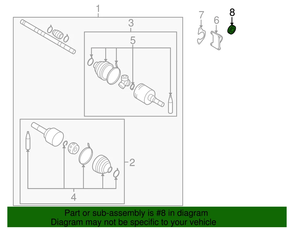 Sello eje salida derecha transmisión automática Nissan genuino Foto 2 de 2