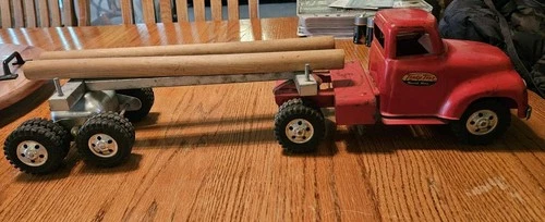 Vintage 1956 Tonka Log Cabover Pressed Steel Toy Truck  Logging Hauler (1700)