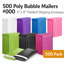 500 Poly Bubble Mailers 000 4x8 Padded Envelopes Shipping Bags Bulk