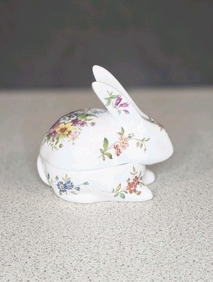 Hammersley Fine Bone China Hase Kaninchen Schmuck Topf Blumenmuster