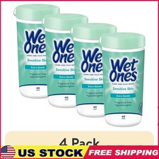 Hypoallergenic Sensitive Skin Hand Face Wipes Unscented 40 Count Canister New