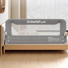 Foldable Toddler Bed Rail 59in Reinforced Steel Breathable Twin Full Queen King